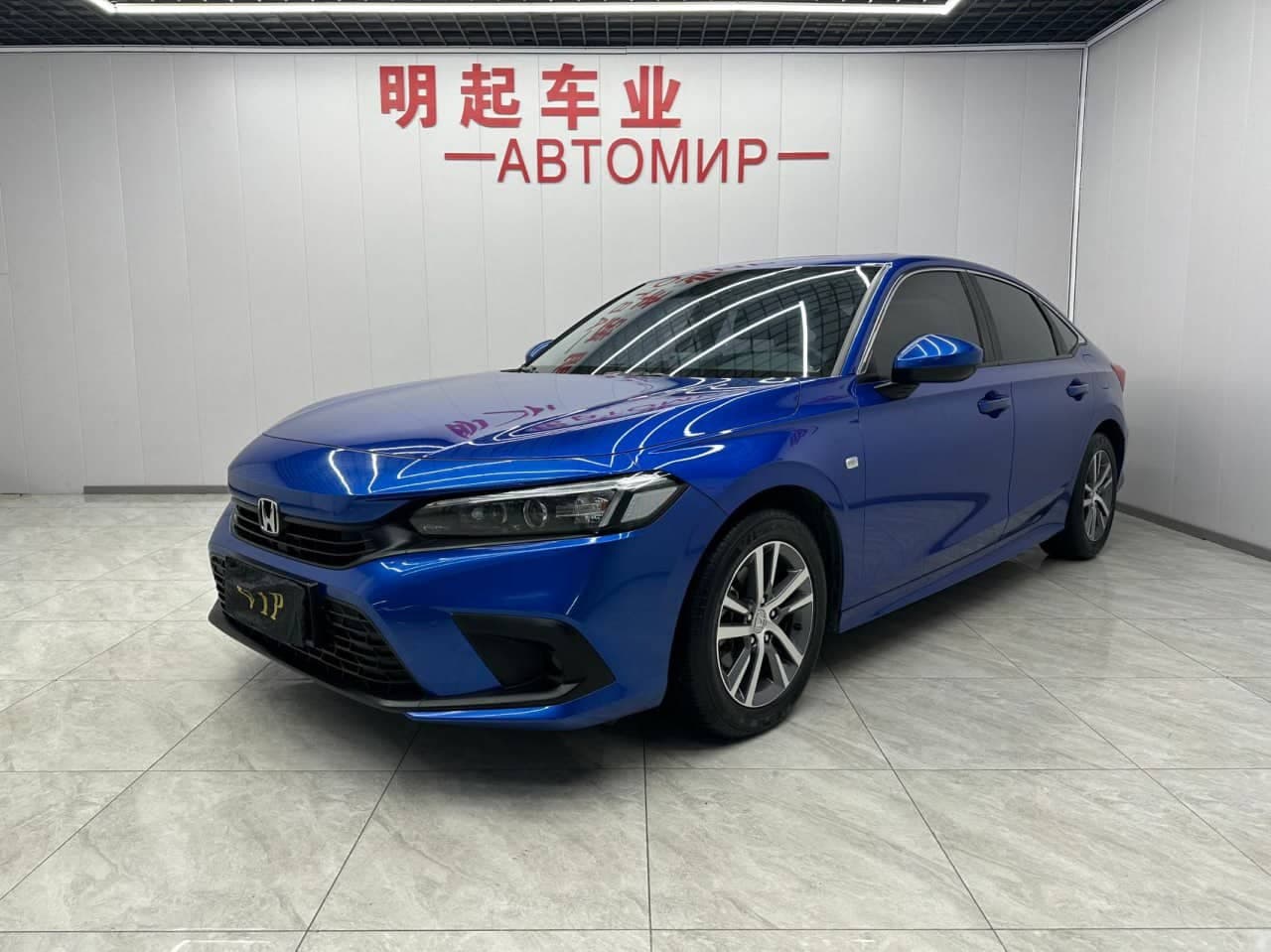 Colorful sports cars aerial view